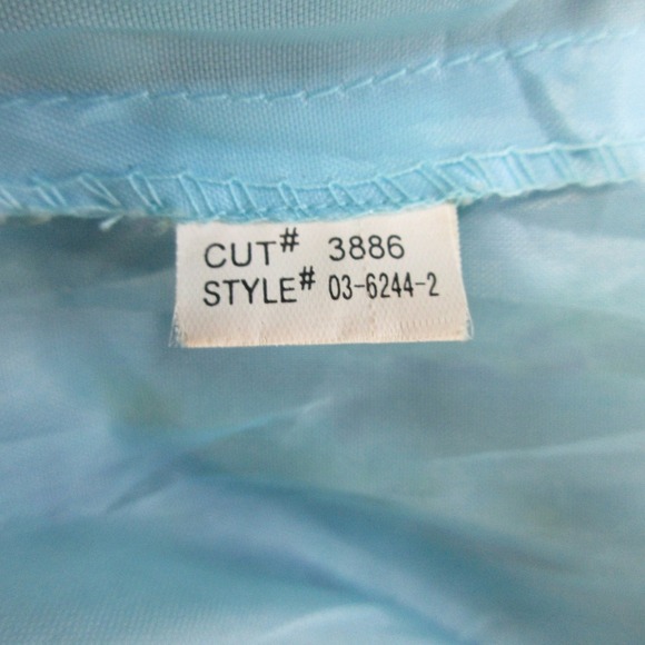 Vision Apparel 100% Silk Dress 16 Blue Ruffle V-Neck Y2K Fairycore 138 - Picture 4 of 11